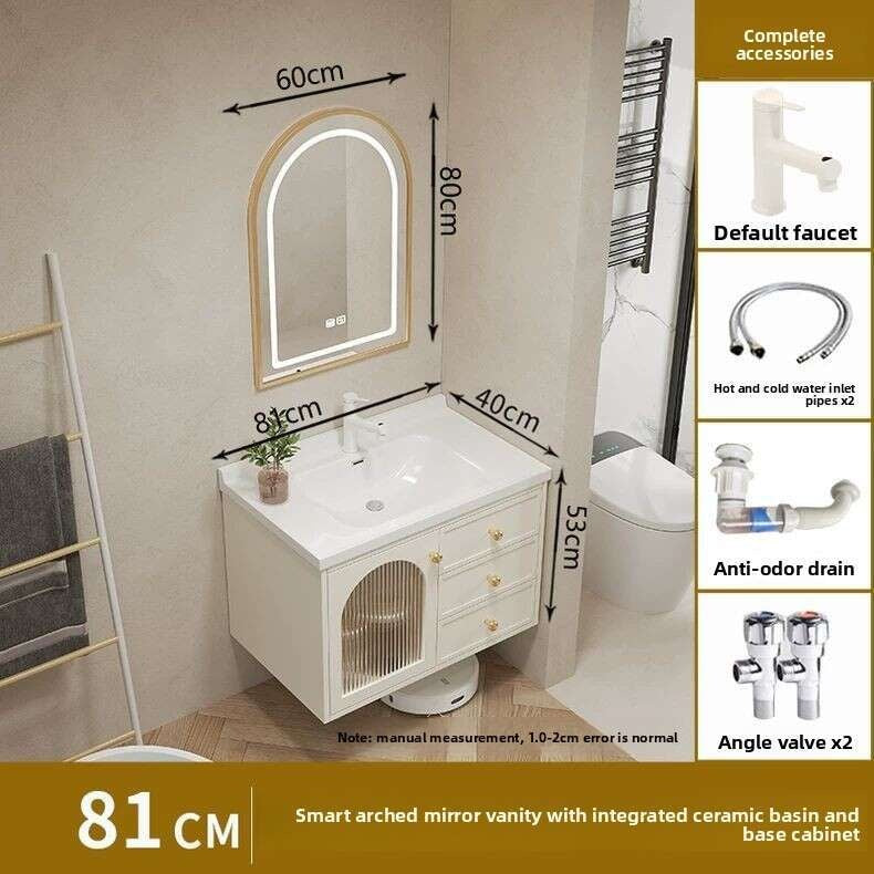 QW- Smart glass cabinet for bathroom storage, width 40 cm.