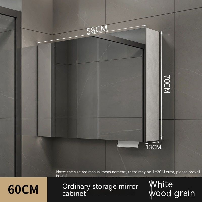 QW- Smart Solid Wood Wall Mounted Bathroom Mirror Storage Cabinet