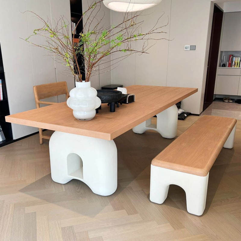 Solid Wood Nordic Coffee Wooden Work Desk Color Rectangular Antique Center Table