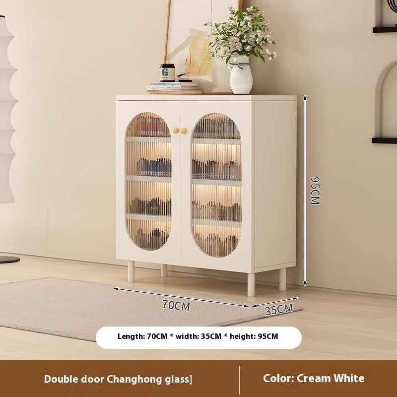 Storage Home Living Room Woven Rattan Door French Food High Capacity Shoe Cabinet
