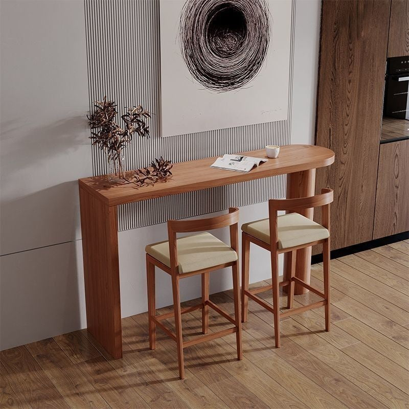 Tea solid wood table, narrow long strip high for living room bar island table