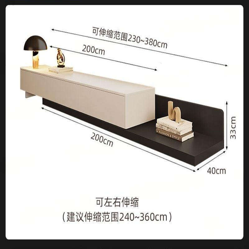 and Coffee Table Set, Expandable TV Stand, Modern Minimalist Floor Cabinet