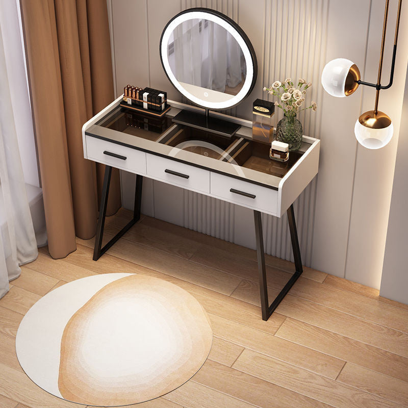 Solid Wood Storage Cabinet Simple Nordic Light Luxury Mirror Dressing Table