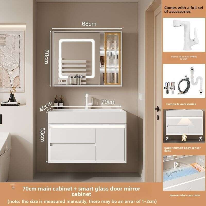 QW- Smart glass cabinet for bathroom storage, width 40 cm.