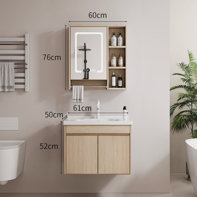 QW- AluminumBathroom storage cabinet aluminum alloy smart mirror Sink set