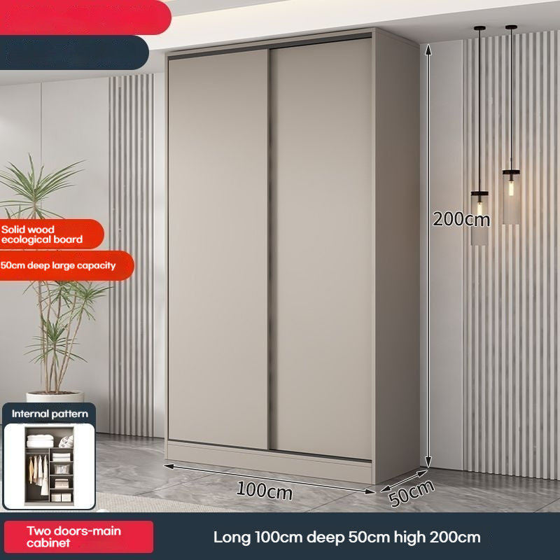 Solid Wood Home Bedroom Cream Wind Small House Modern Simple Multi-size Cabinet Top Side Wardrobe