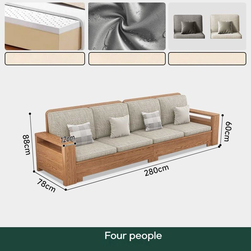 Nordic Fabric Solid Wood Furniture, Single Sofa, Double Sofa