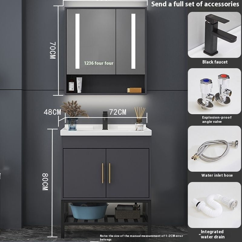 QW- Bathroom Smart Cabinet Modern Simple Ceramic Integrated Basin Washbasin Washstand Set