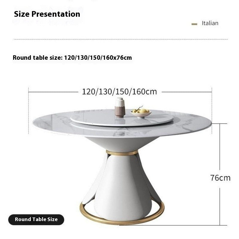 BKK Ready StockModern Luxury Round Marble Dining Table Set with Rotating Base Premium Italian Style For home use