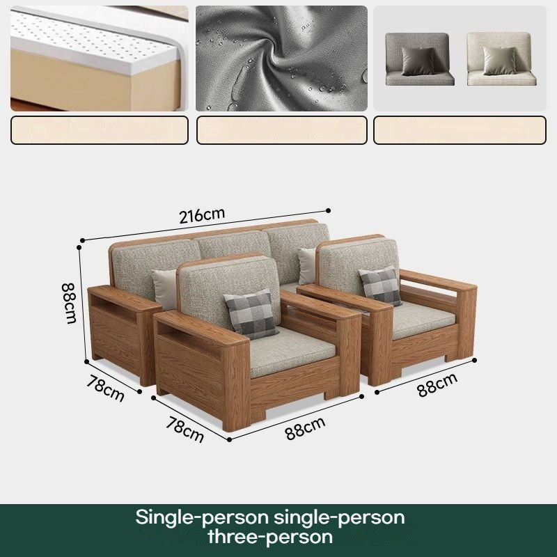 Nordic Fabric Solid Wood Furniture, Single Sofa, Double Sofa