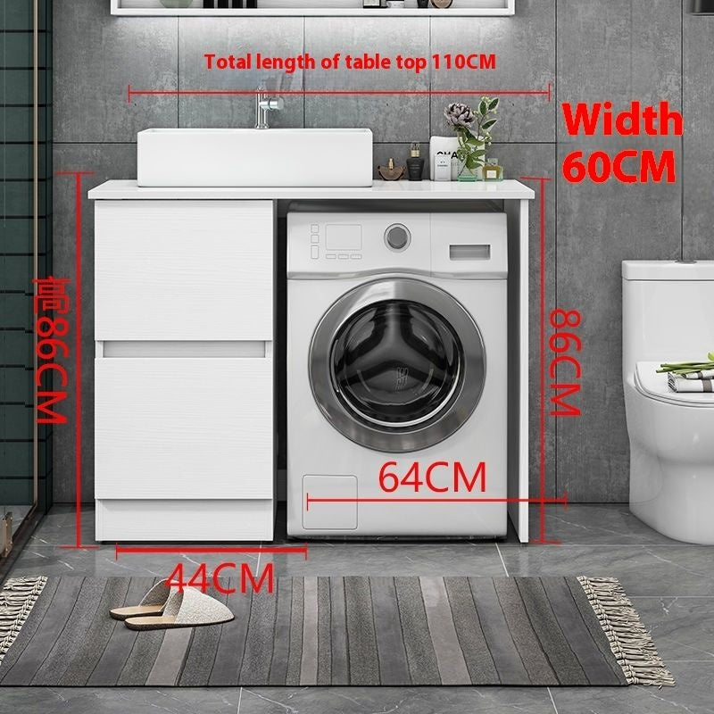 QW- Real Wood Storage Cabinet Bathroom Sink Set Washing Machine Table
