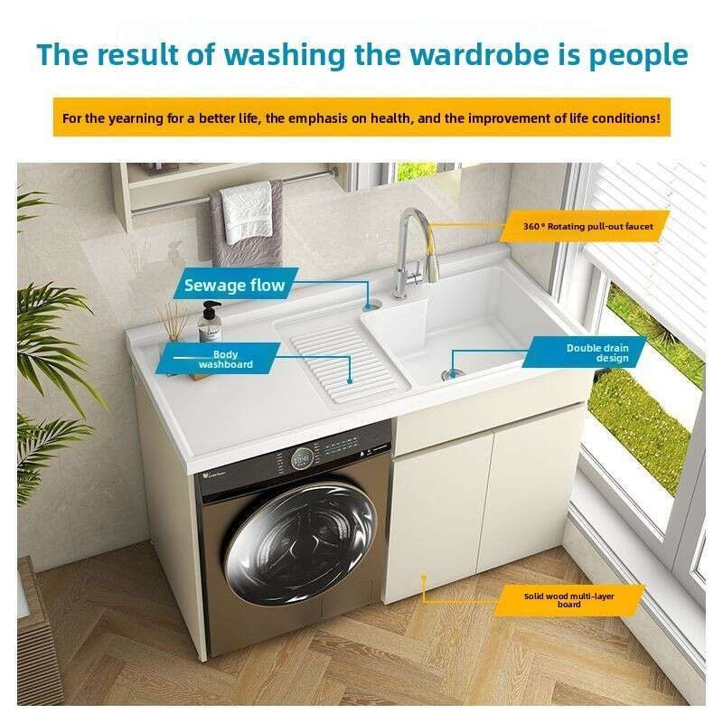 QW- Storage Cabinet Bathroom Sink Set with Faucet