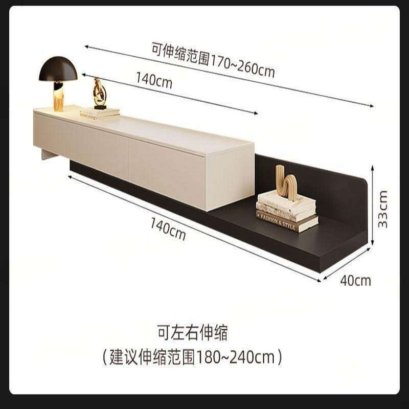 and Coffee Table Set, Expandable TV Stand, Modern Minimalist Floor Cabinet