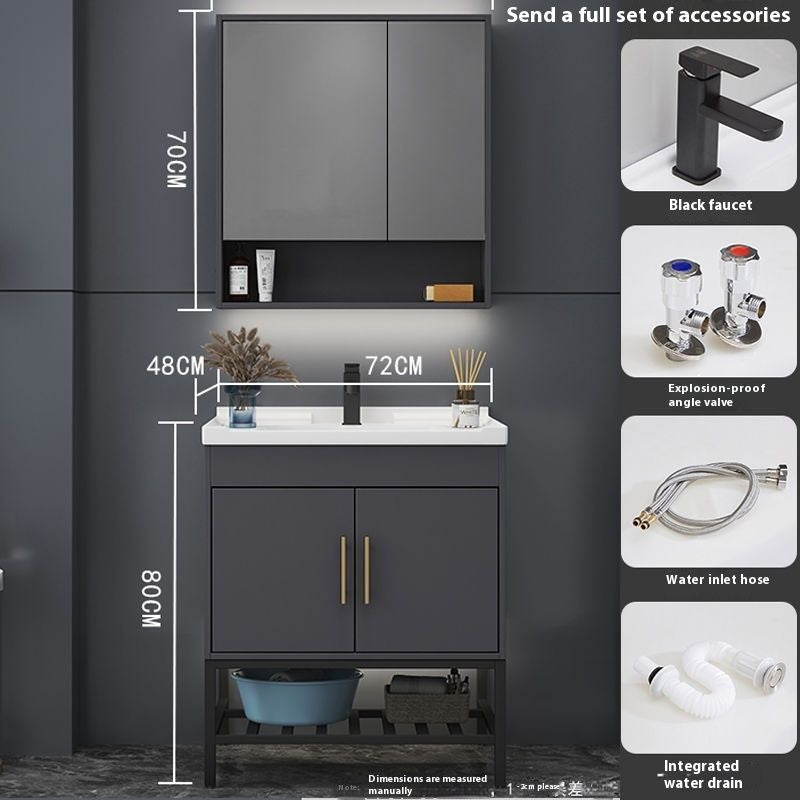 QW- Bathroom Smart Cabinet Modern Simple Ceramic Integrated Basin Washbasin Washstand Set