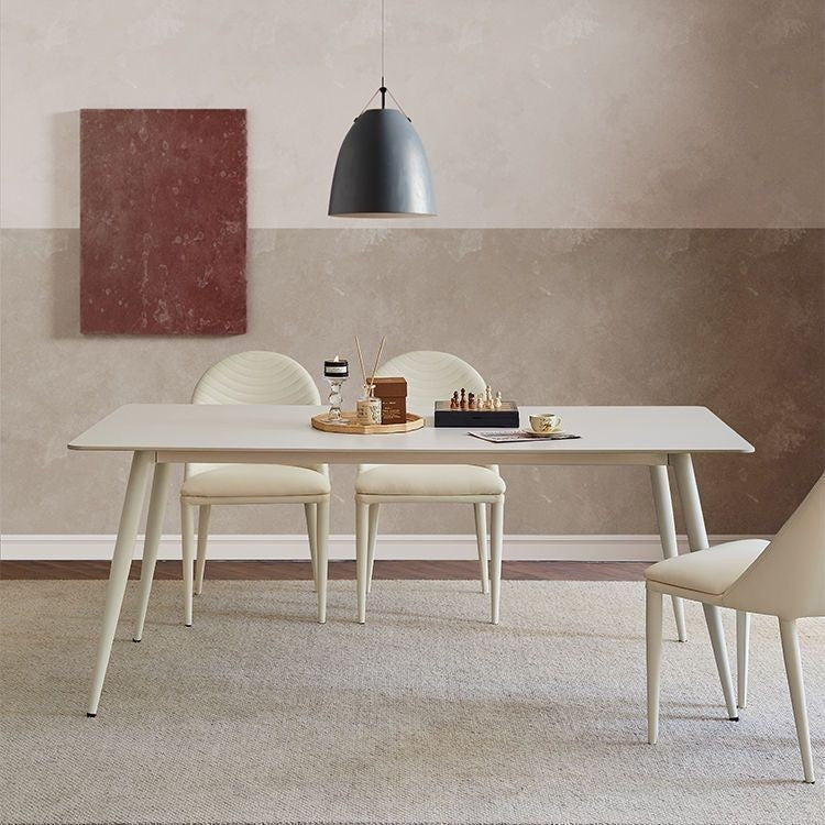 Nordic Style Marble Dining Table pure white Simple but elegant Suitable for small homes, minimalist square tables.