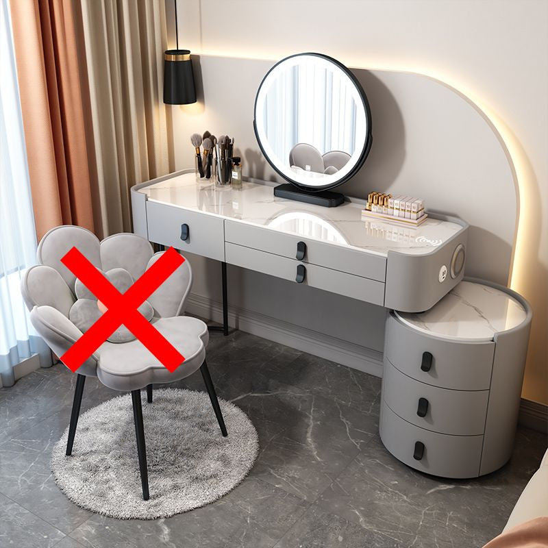 Simple solid wood smart bedroom table, multi-purpose dressing table with mirror, complete set