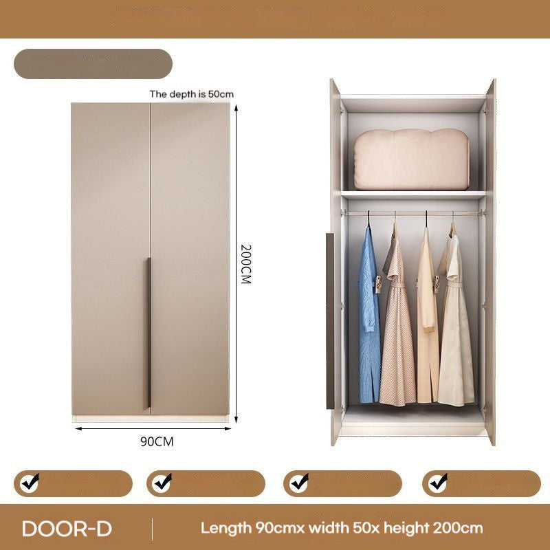 Solid Wood Home Bedroom Easy Assembly Two Door Storage Cabinet Small Wardrobe