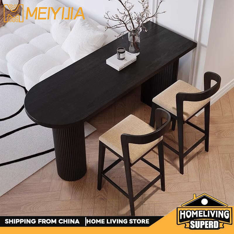Solid wood bar Living room divider long table, elegant style, giving a high-end feel. Tall table for home balcony