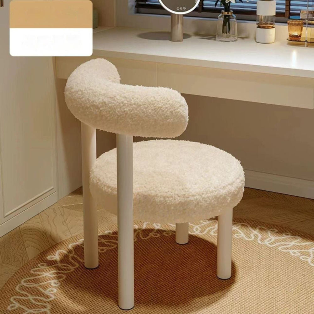 Bedroom Makeup Cream Wind Simple Nordic Home Dining Chair with Backrest Light Luxury Soft Dressing Bag Stool
