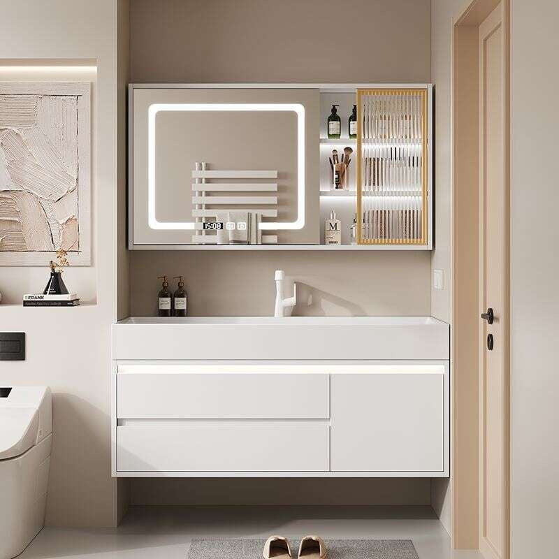 QW- Smart glass cabinet for bathroom storage, width 40 cm.