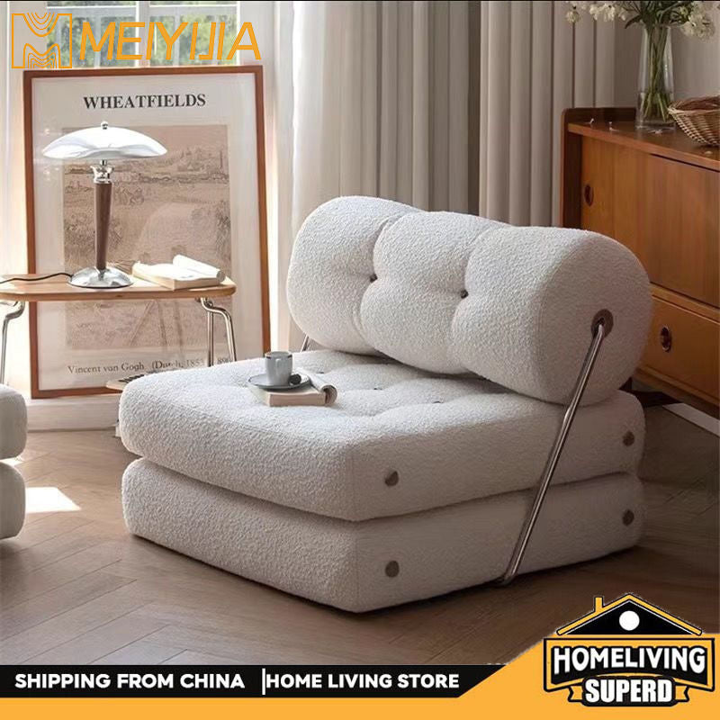 Simple Modern Fabric Living Room Lazy Sofa Foldable Single Bed Small Bedroom