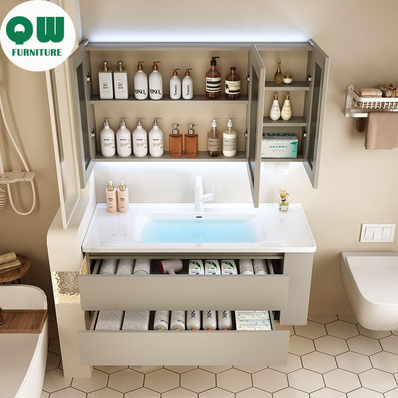 ตรวจสอบห้องน้ำตู้กระจกสมาร์ทห้องน้ำฮาร์ดแวร์เซรามิก 