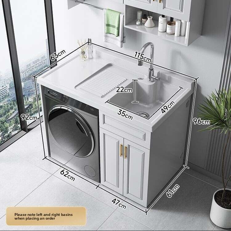QW- Stainless Steel Storage Cabinet Bathroom Sink Washing Machine Counter