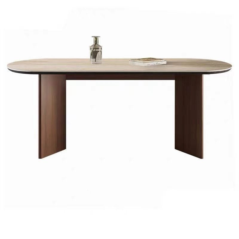 European-style solid wood stone cave dining table fully supports lightweight and elegant design suitable for living room.