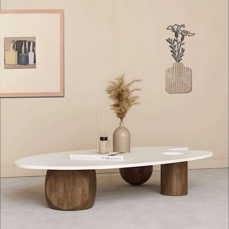 โต๊ะกาแฟ Nordic Modern Clouds Tea Table โต๊ะชาครีมสำหรับห้องนั่งเล่นที่บ้านเรียบง่ายบันทึกรูปร่างพิเศษ