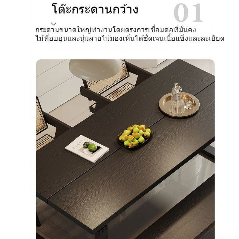 โต๊ะโต๊ะไม้โต๊ะรองรับสีดำโต๊ะและเก้าอี้รวมโต๊ะปรับแต่งได้ 