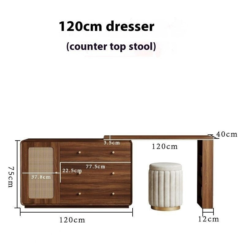 หวายทอกรอบเราสามารถทำโต๊ะเครื่องแป้งตู้หนึ่งโต๊ะเครื่องแป้งห้องนอนหลักมุมได้