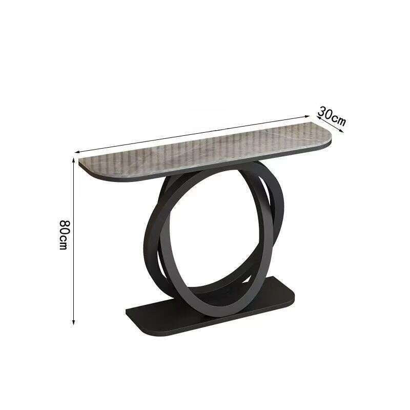 Light luxury tea Italian style room divider semi-circular modern, minimalist, wall-mounted, stone console table, end table