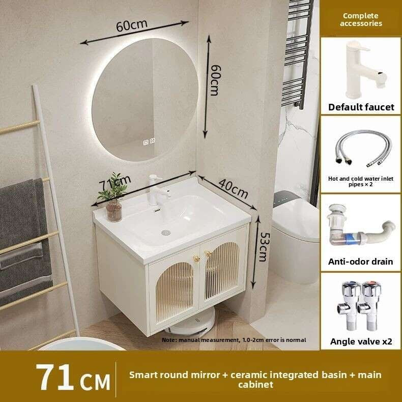 QW- Smart glass cabinet for bathroom storage, width 40 cm.
