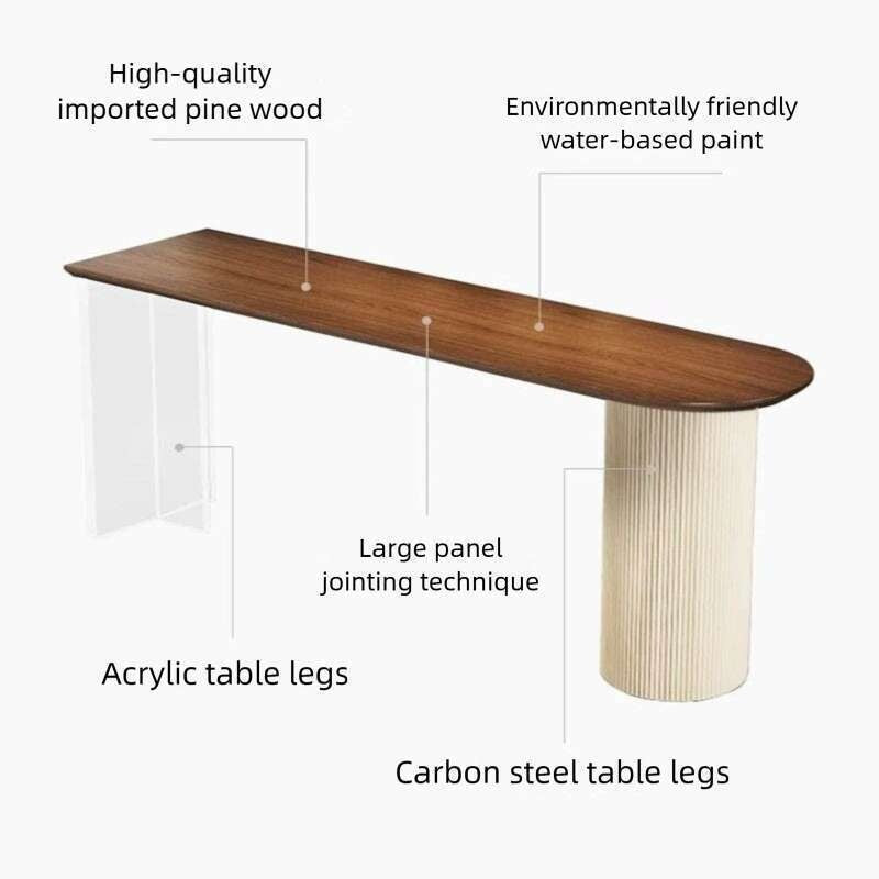 Floating Acrylic with Solid Minimalist Style Natural Wood Wall-mounted and Chairs Living Room Sofa Partition Creative High Bar Table