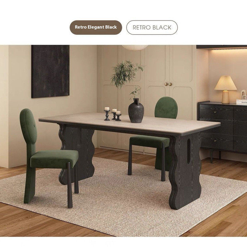 ส่วนนอร์ดิกสูง Hole Stone Board ตารางที่รองรับวินเทจในส่วนของสีดำและสีวอลนัทโบราณความหนาทนทาน 