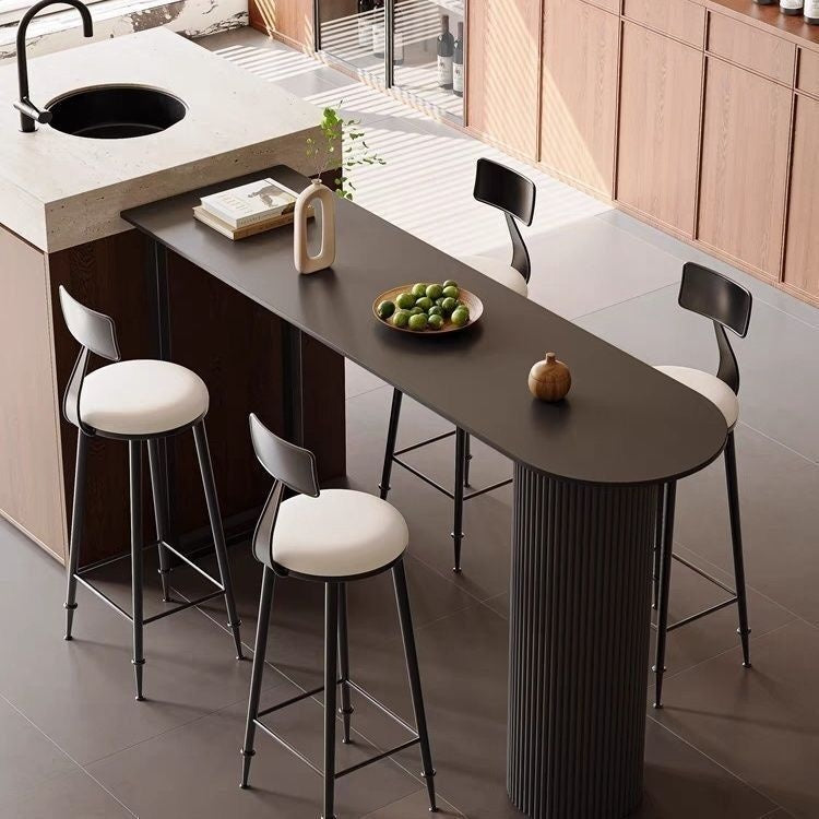 Bar light luxury stone table, living room, kitchen, partition edge, bar counter, balcony with wall, high foot table