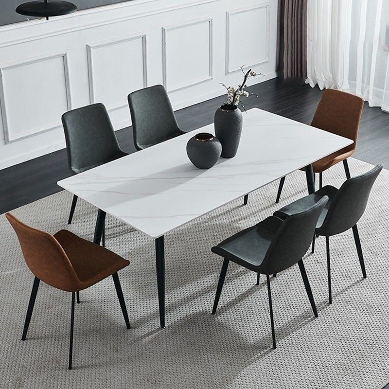 Rectangular Marble Dining Table Luxurious, minimalist, Italian style for small rental rooms/