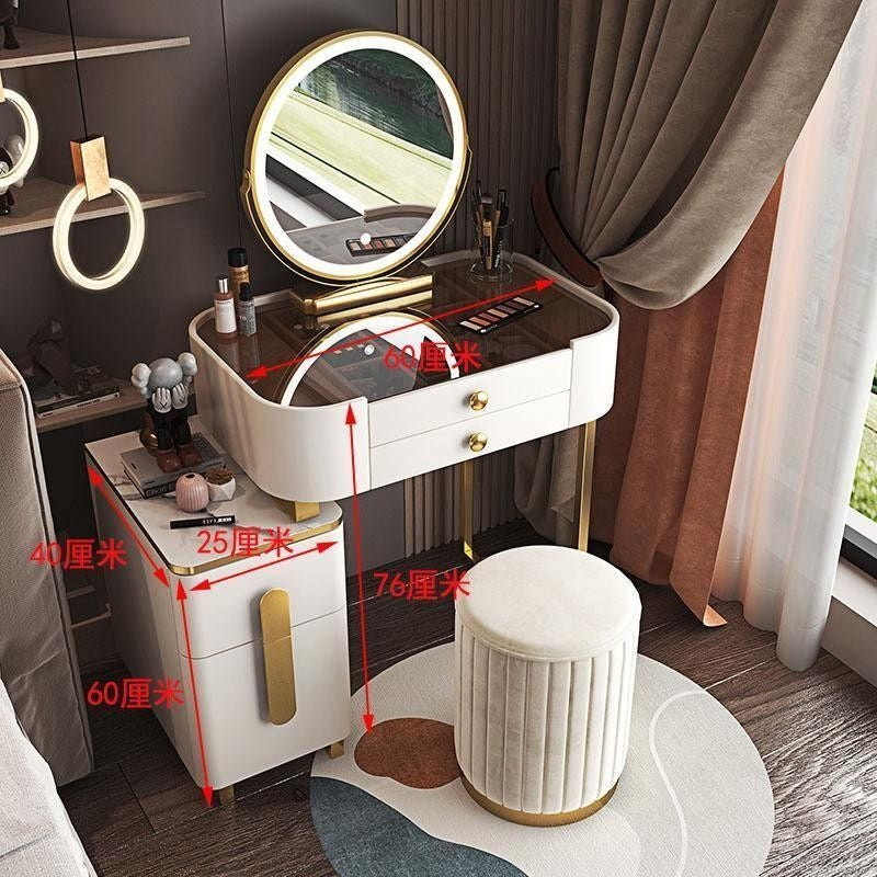 Modern Simple Dressing Table Bedside Storage Cabinet Bedroom Makeup Multifunctional Mirror Chair
