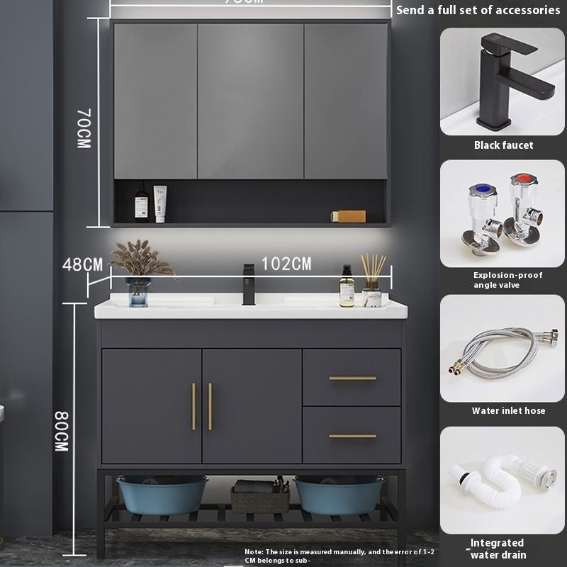 QW- Bathroom Smart Cabinet Modern Simple Ceramic Integrated Basin Washbasin Washstand Set