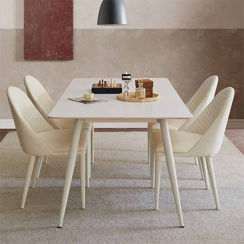 Nordic Style Marble Dining Table pure white Simple but elegant Suitable for small homes, minimalist square tables.