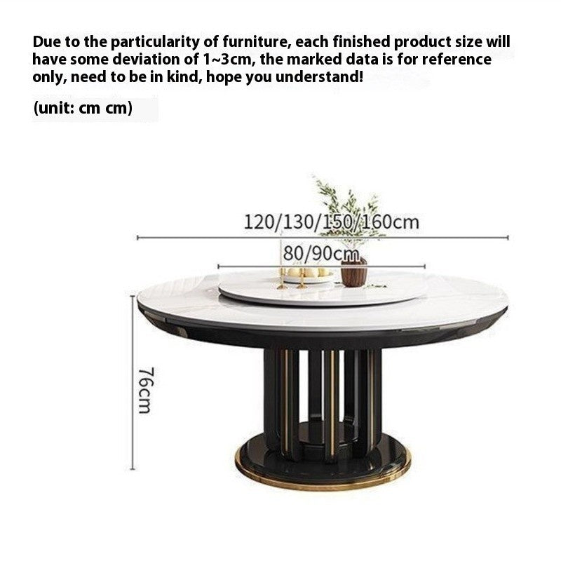 Elegant Italian Style Marble Dining Table Simple, modern, round shape, light and shadow for home use.