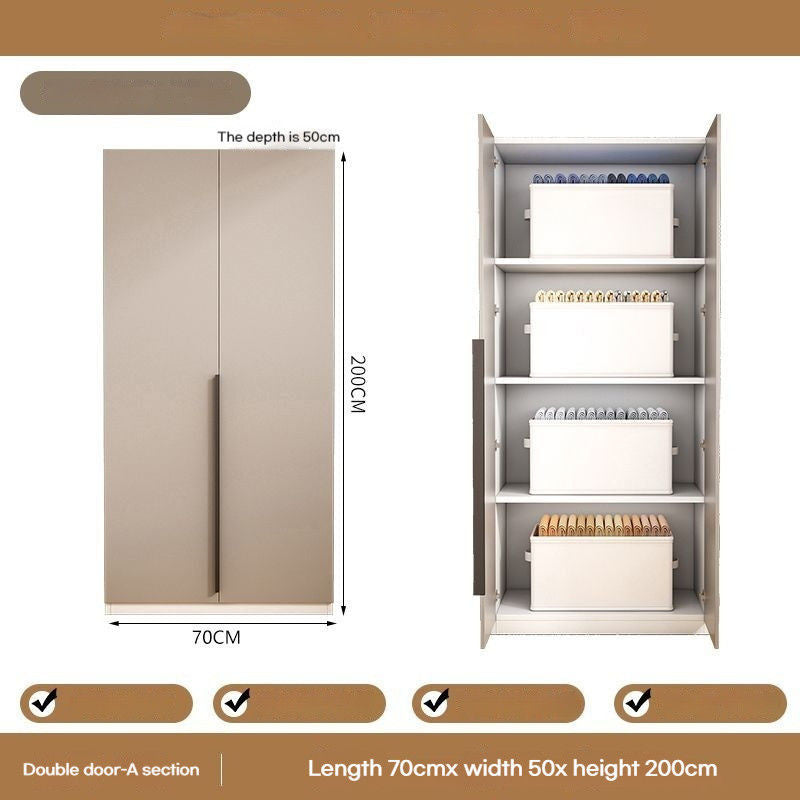 Solid Wood Home Bedroom Easy Assembly Two Door Storage Cabinet Small Wardrobe