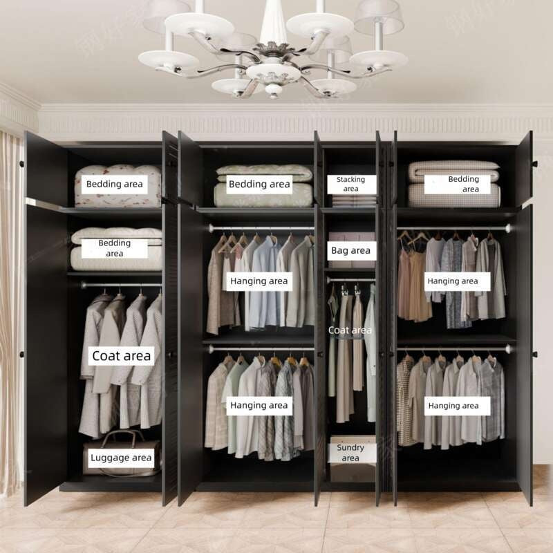 Metal Wardrobe for Bedroom Home Simple Combination Set Formaldehyde-free children's room simple hanging storage cabinet