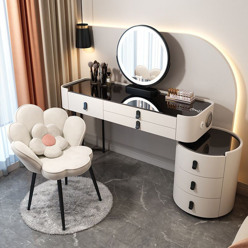 Simple solid wood smart bedroom table, multi-purpose dressing table with mirror, complete set