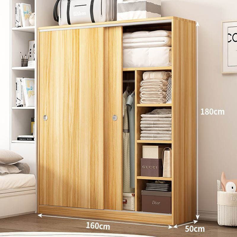 Home Wardrobe Bedroom Sliding Door Simple Modern Children's Adult Cabinet Economical for Dormitory Rental Room