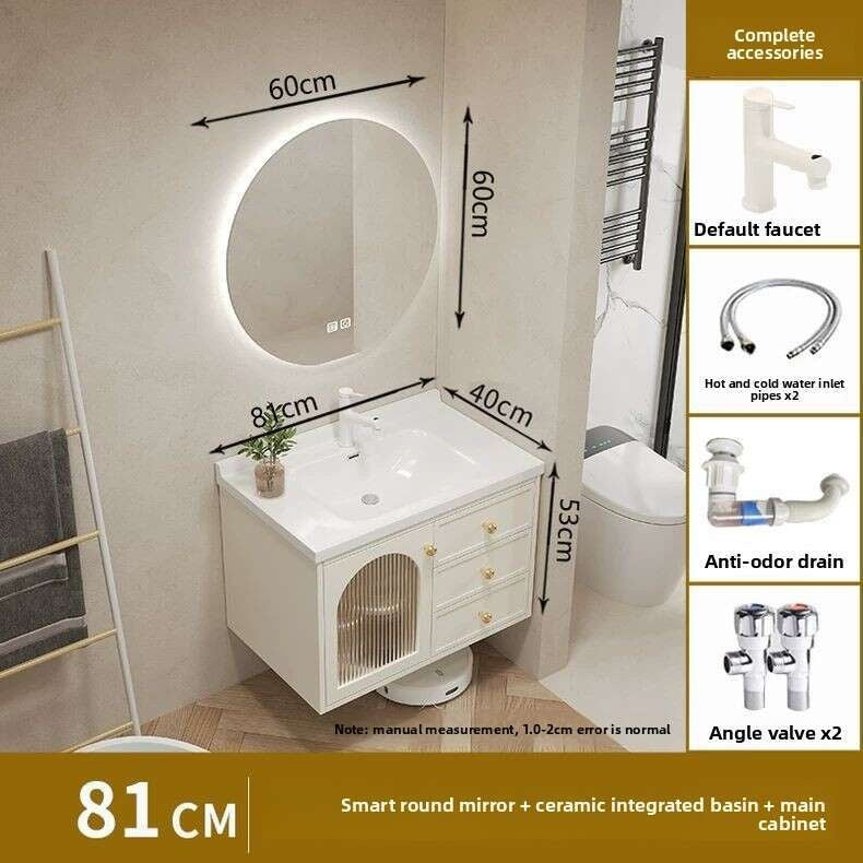 QW- Smart glass cabinet for bathroom storage, width 40 cm.