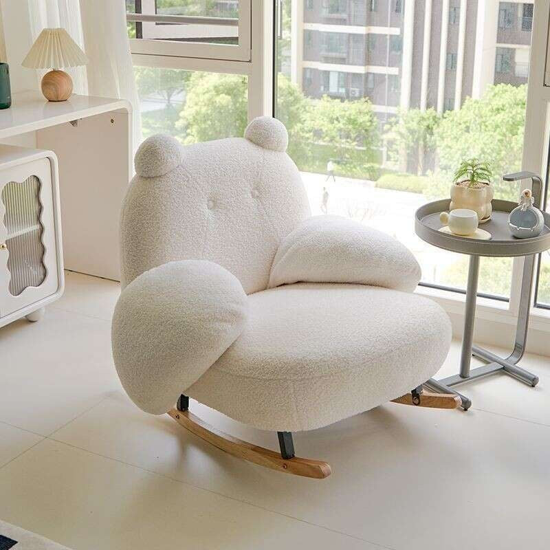 Single Rocking Living Room Little Bear Chair Leisure Cream Cute Lazy Sofa Multi-angle