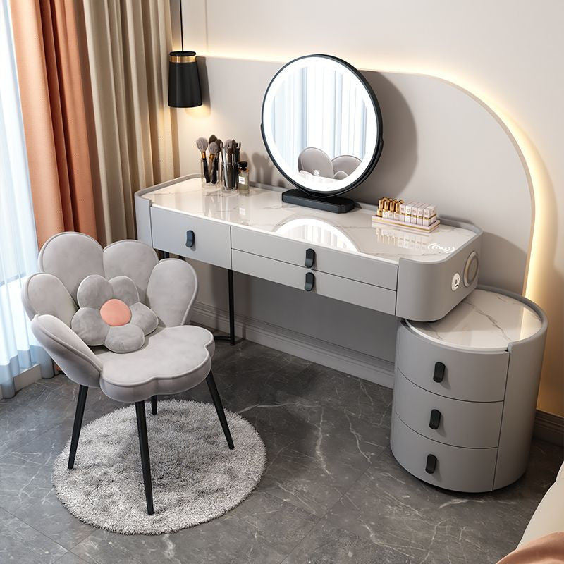 Simple solid wood smart bedroom table, multi-purpose dressing table with mirror, complete set