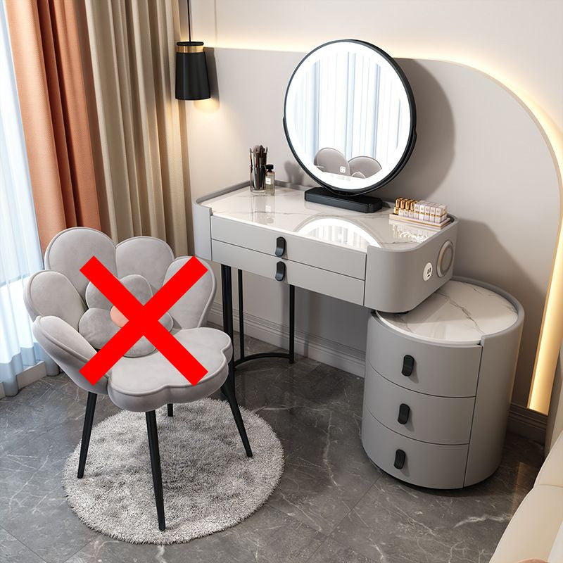 Simple solid wood smart bedroom table, multi-purpose dressing table with mirror, complete set