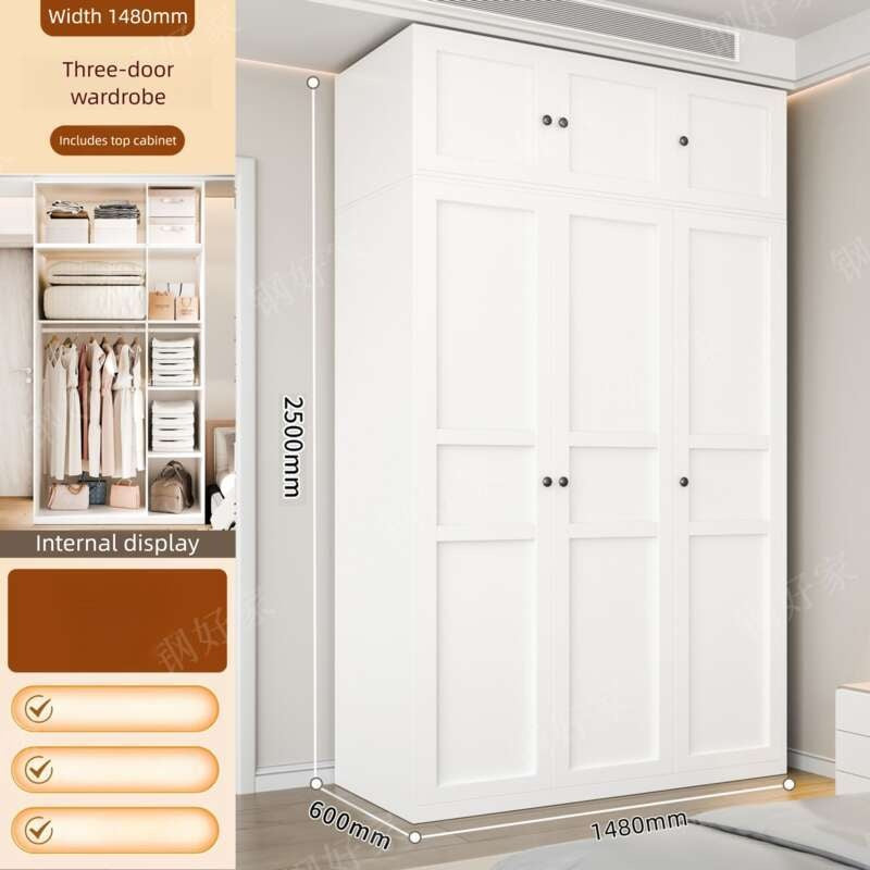 Thick metal wardrobe for home bedroom modern simple Floor standing storage cabinet